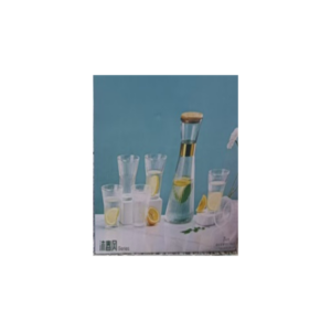 Jarra Acampanada de Vidrio 22-6 con 5 Vasos